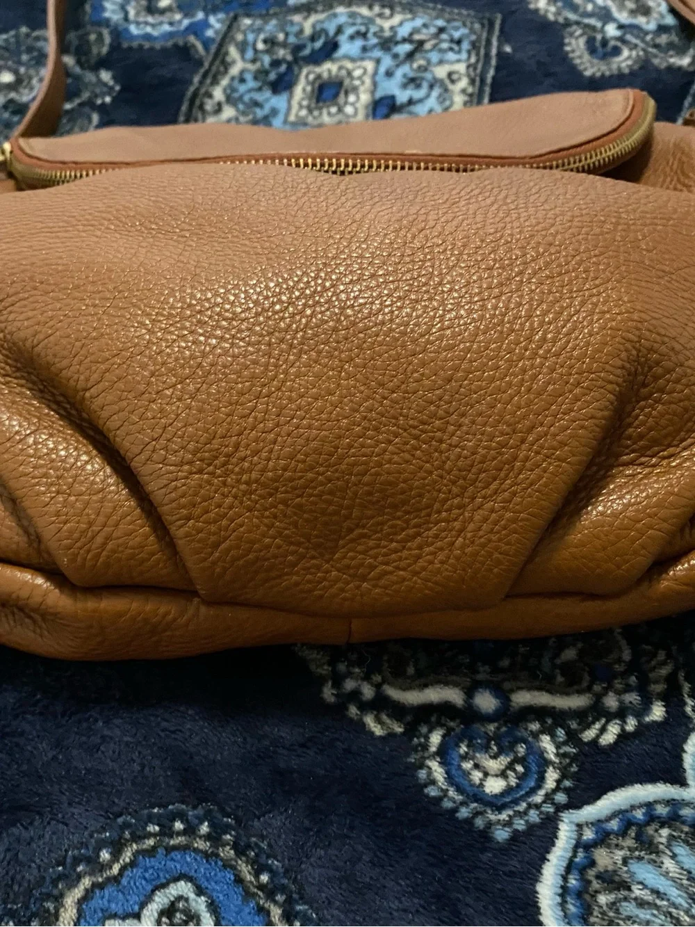 Marc by Marc Jacobs Tan Pebbled Leather Crossbody with Gold Plaque